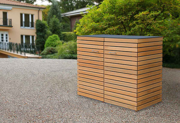 2 x 120 oder 240 Liter Mülltonnenbox CUBUS - modernes Design mit Anspruch