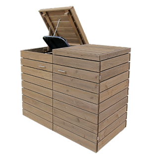 PREMIUM - Mülltonnenboxen Holz für 120 + 240 Liter Tonnen - die