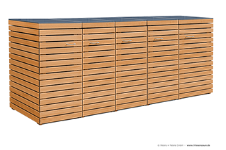 5er Mülltonnenbox CUBUS 120 Liter - für 5 Abfalltonnen 120 Liter - unendlich verlängerbar