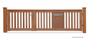 Gartentor ROOF - PREMIUM Holztore aus nordischer Lärche (FSC) oder astfreiem Mahagoni Hartholz (FSC).