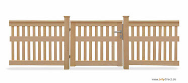 Holztor - Gartenpforte CUBE open - FSC Lärche - Edelstahl-Zubehör