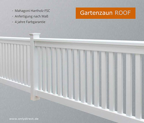 Gartenzaun massiv - Zaun Mahagoni Hartholz FSC - Natur