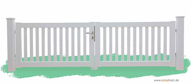 Holztor - Garten CUBE open - FSC Mahagoni Holz - Edelstahl-Zubehör