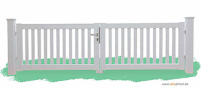 Holztor - Garten CUBE open - FSC Mahagoni Holz - Edelstahl-Zubehör