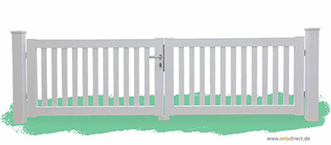 Holztor - Garten CUBE open - FSC Mahagoni Holz - Edelstahl-Zubehör