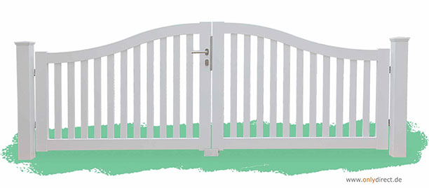 Holztor Gartentor Mahagoni weiß - Gartentor SWING von OnlyDirect