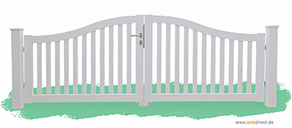 Holztor Gartentor Mahagoni weiß - Gartentor SWING von OnlyDirect