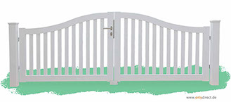 Holztor Gartentor Mahagoni weiß - Gartentor SWING von OnlyDirect