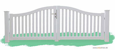 Holztor Gartentor Mahagoni weiß - Gartentor SWING von OnlyDirect