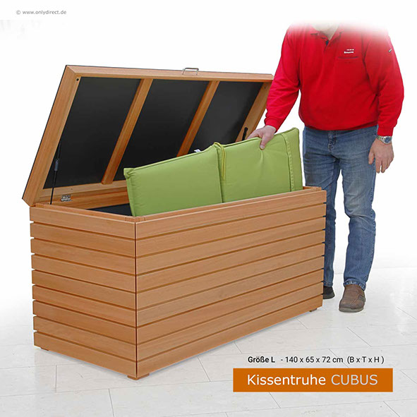 Kissenbox YORK - FSC Eukalyptus Hartholz - Größe S - Hartholz Natur geölt