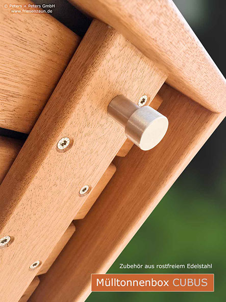 Mülltonnenboxen CUBUS - Qualität bis ins Detail - Zubehör aus rostfreiem Edelstahl