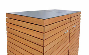 2er Mülltonnenboxen CUBUS 120 Liter - mit wasserdichten Abdeckplatten (anthrazit)