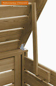 120 + 240 Liter Müllbox STANDARD - asiatische Zeder FSC - braun gebeizt - Mülltonnenboxen Online kaufen - Preisvorteil durch Direktvertrieb.