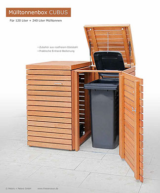 Mülltonnenverkleidung CUBUS - für 120 / 240 Liter Mülltonnen - Premium-Tischlerqualität